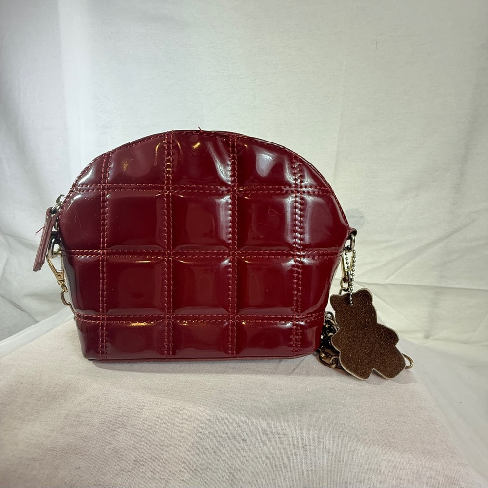 Affordable Fashion Finds Glossy Red Quilted Cosmetic Bag